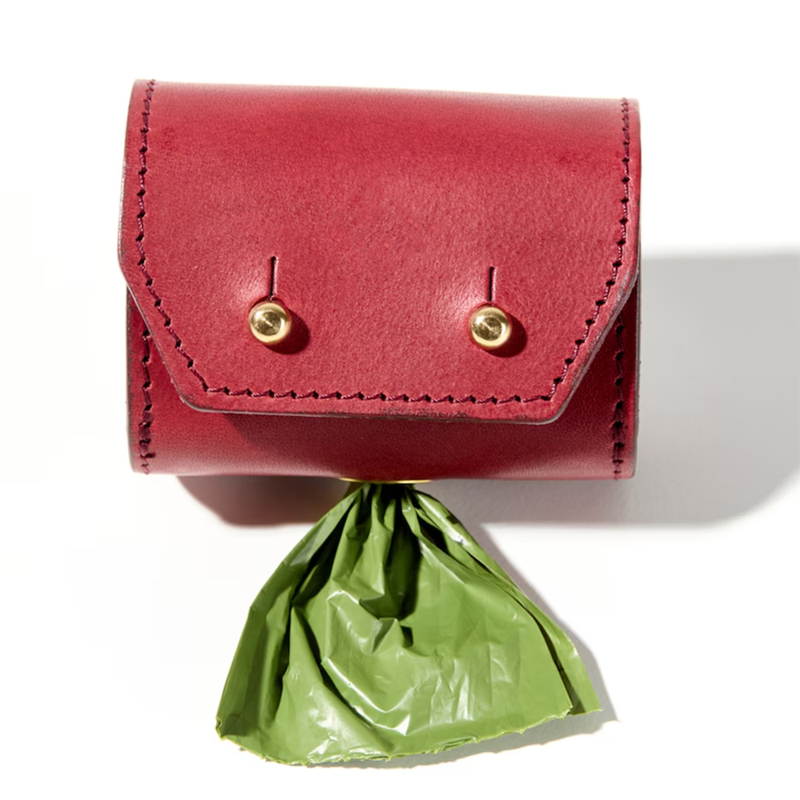 Lurieo Set Pettorina e Guinzaglio Bordeaux con Porta Sacchetti